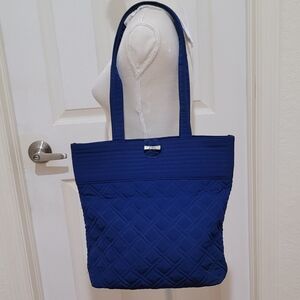 Vera Bradley Blue Microfiber Quilted Handbag